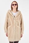 Abrigo de pelo con capucha | O059/KI00