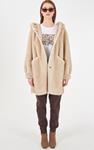 Abrigo de pelo con capucha | O059/KI00