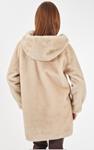Abrigo de pelo con capucha | O059/KI00